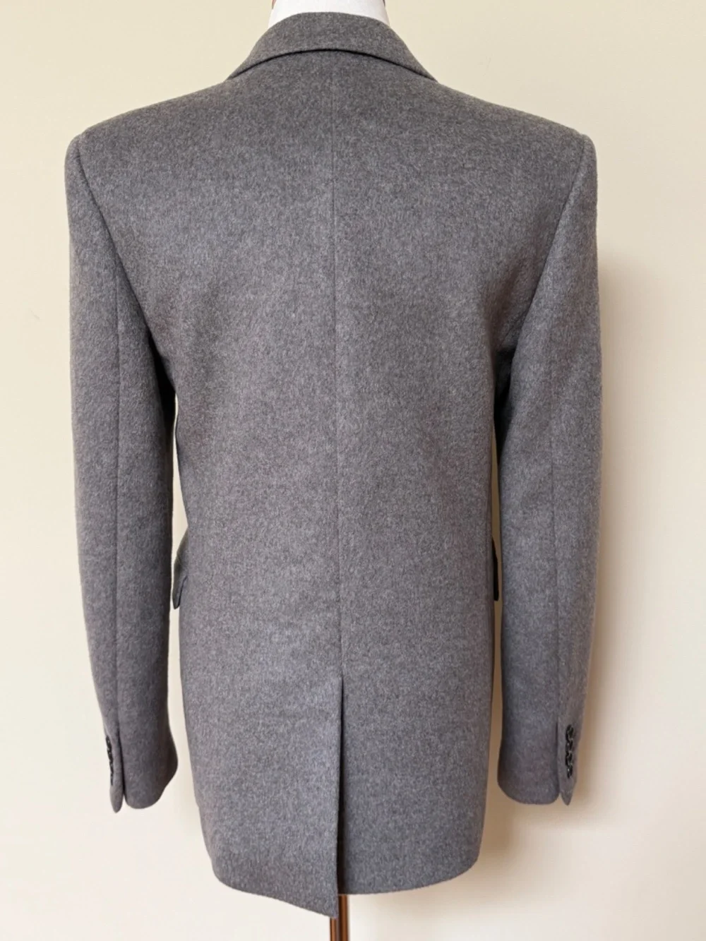 Saint Laurent YSL Gray Cashmere Wool Flannel Silk Lined Blazer Jacket